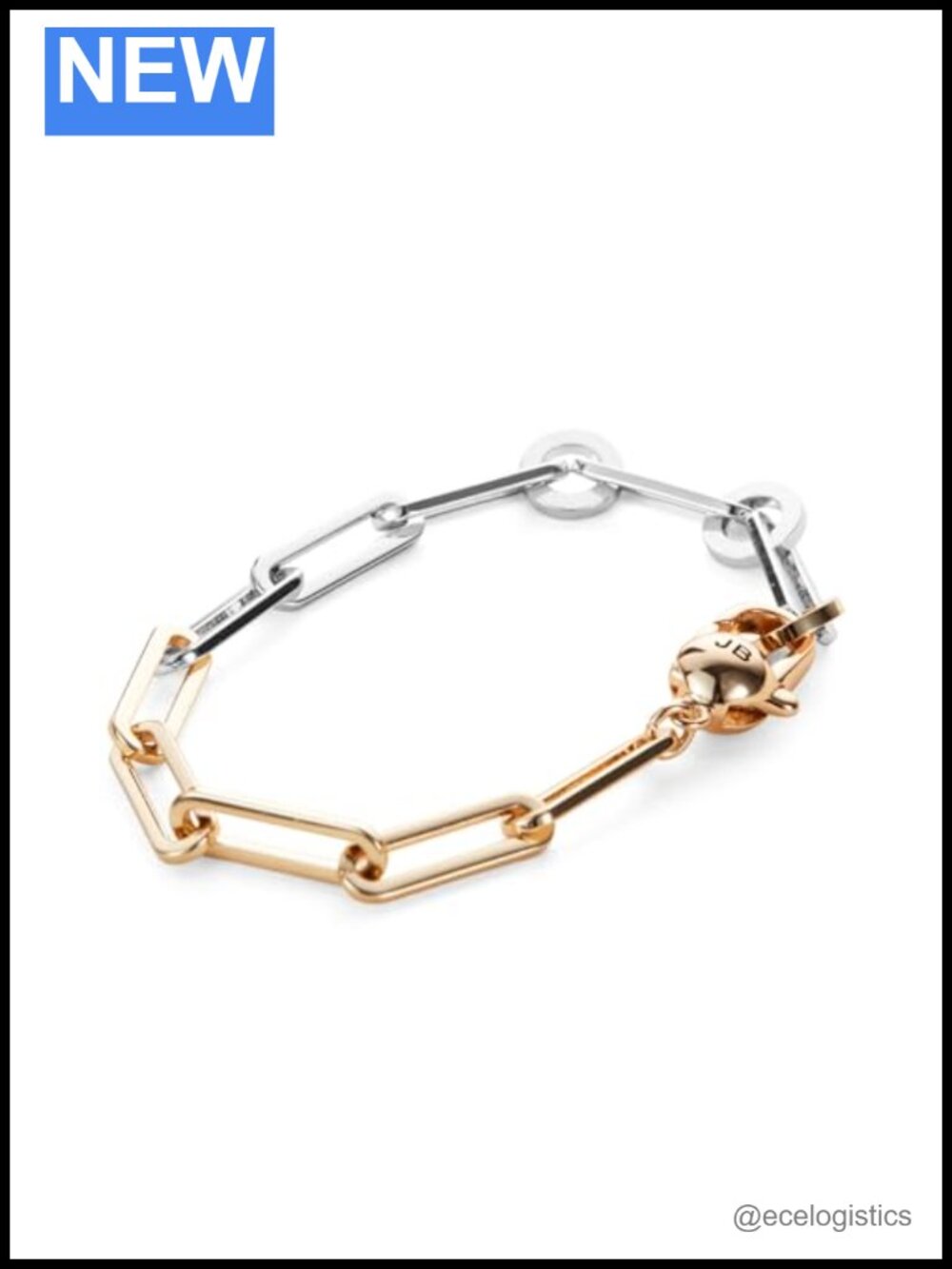JENNY BIRD Andi Slim Link Chain Bracelet Brass Two-Tone Medium Minimal